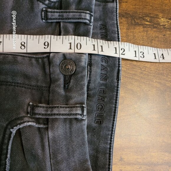 American Eagle Jeans 2 R Curvy Super Hi Rise Jegging Next Level Stretch Black - Picture 10 of 13